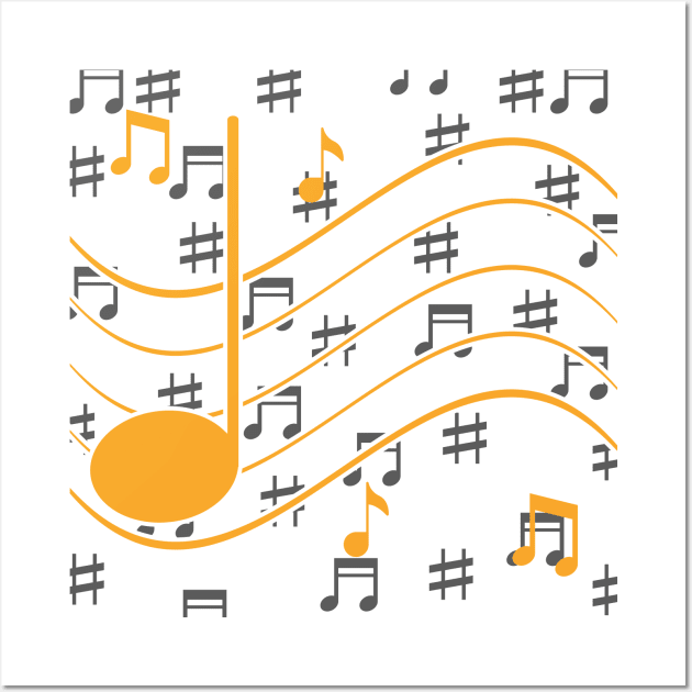 Music Notes Black 2.4 Wall Art by Kiyiya Designs